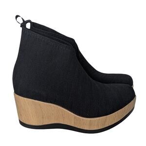Charleston Shoe Company Sumter Wedge Ankle Boots in Black 8